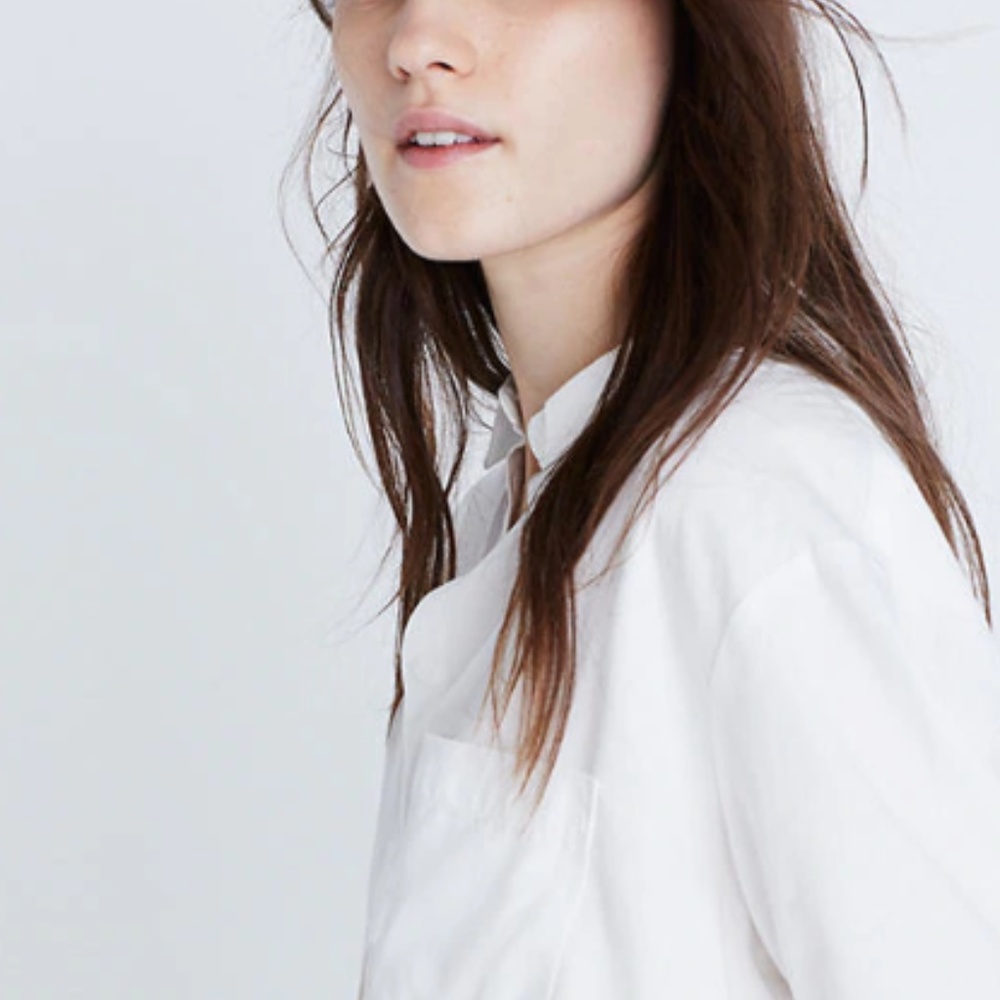 Madewell White Drapey Oversized Boy-shirt NWT sz L
